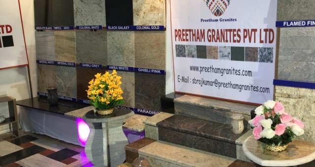 Preetham Granites Pvt Ltd Our Stall at one of the largest international stone exhibitions “STONA -2016” in Bangalore