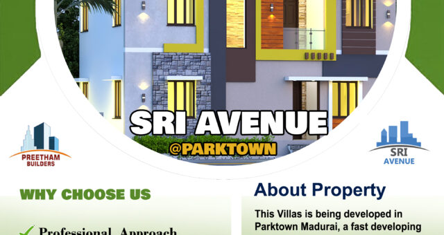 2BHK, 4BHK Individual Villas available @ Sri Avenue@ Parktown,Madurai