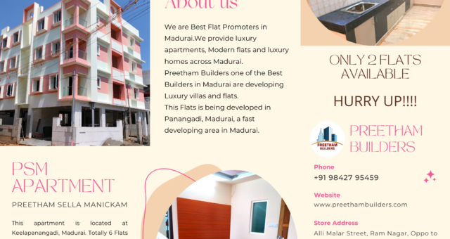 Flats for sale @ PSM Apartment, Keelapanangadi,Madurai