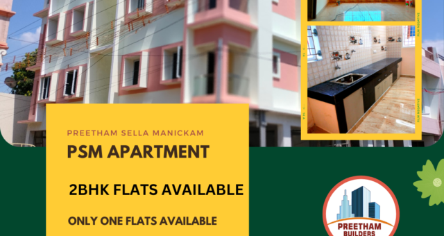 2BHK Flats for sale @ PSM Apartment, Keelapanangadi, Madurai